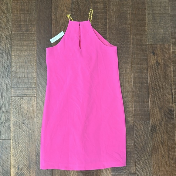 NWT Trina Turk Lucky Chain Halter Cocktail Dress Pink Fushion - Picture 8 of 11